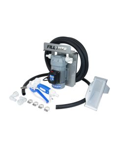 Fill-Rite DF120CMN520 120V AC 8 GPM DEF transfer pump with tote bracket and manual nozzle.