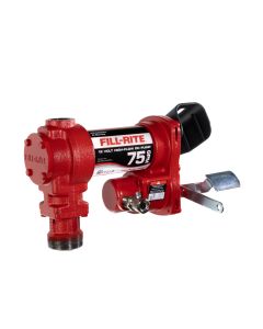 Fill-Rite FR4205HE 12V DC 20 GPM fuel transfer pump for diesel gasoline and more. Left side view.