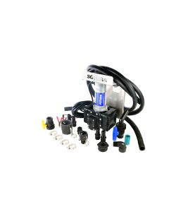 Sotera SS425B 12V DC 13 GPM chemical transfer pump for agricultural chemicals water and more. Side view