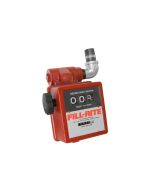 Fill-Rite 806C fuel transfer flow meter designed for gravity-fed applications and measures in U.S. gallons