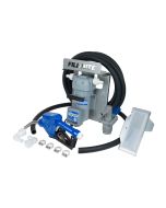 Fill-Rite DF012CAN520-RP 12V DC 8 GPM DEF transfer pump with tote bracket and auto nozzle.