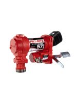 Fill-Rite FR2405HE 24V DC 15 GPM fuel transfer pump for diesel gasoline and more. Left side view.